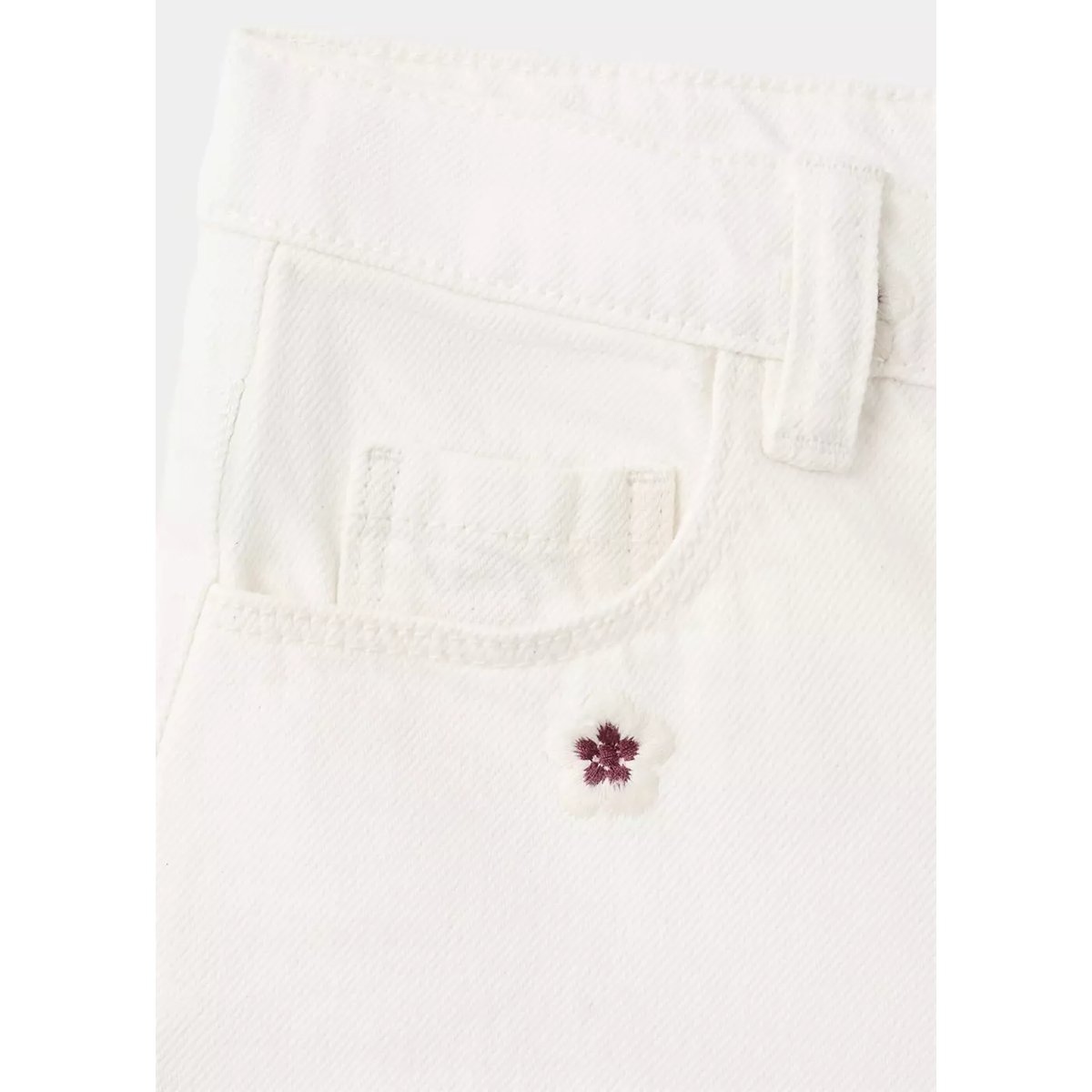 Short droit à fleurs brodées écru, MANGO BABY