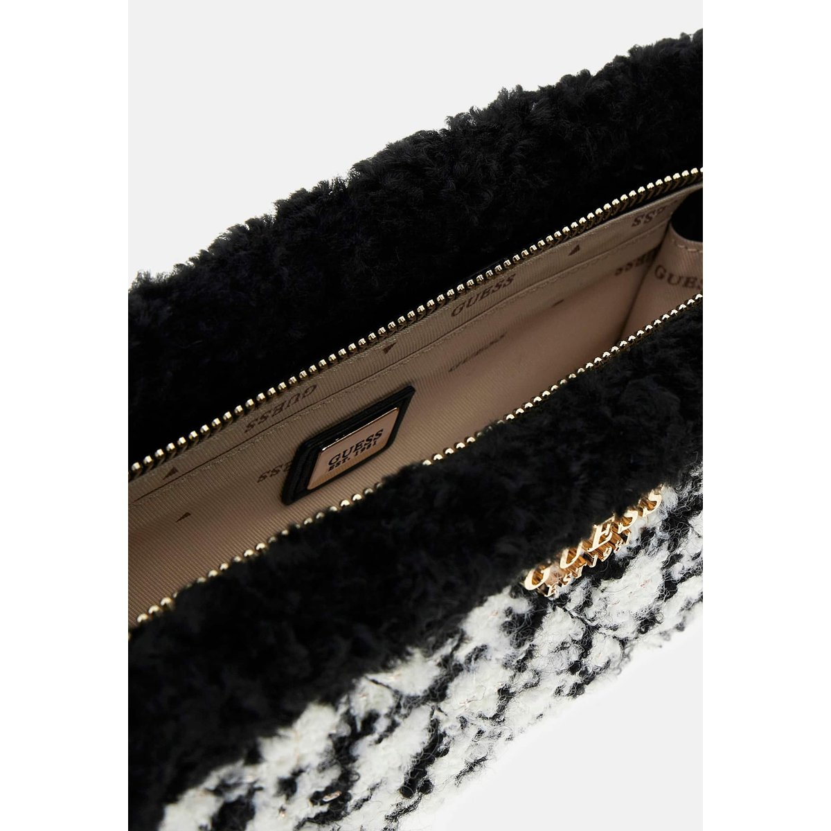 Mini Sac À Bandoulière Cristi Pied-De-Poule noir multi, GUESS
