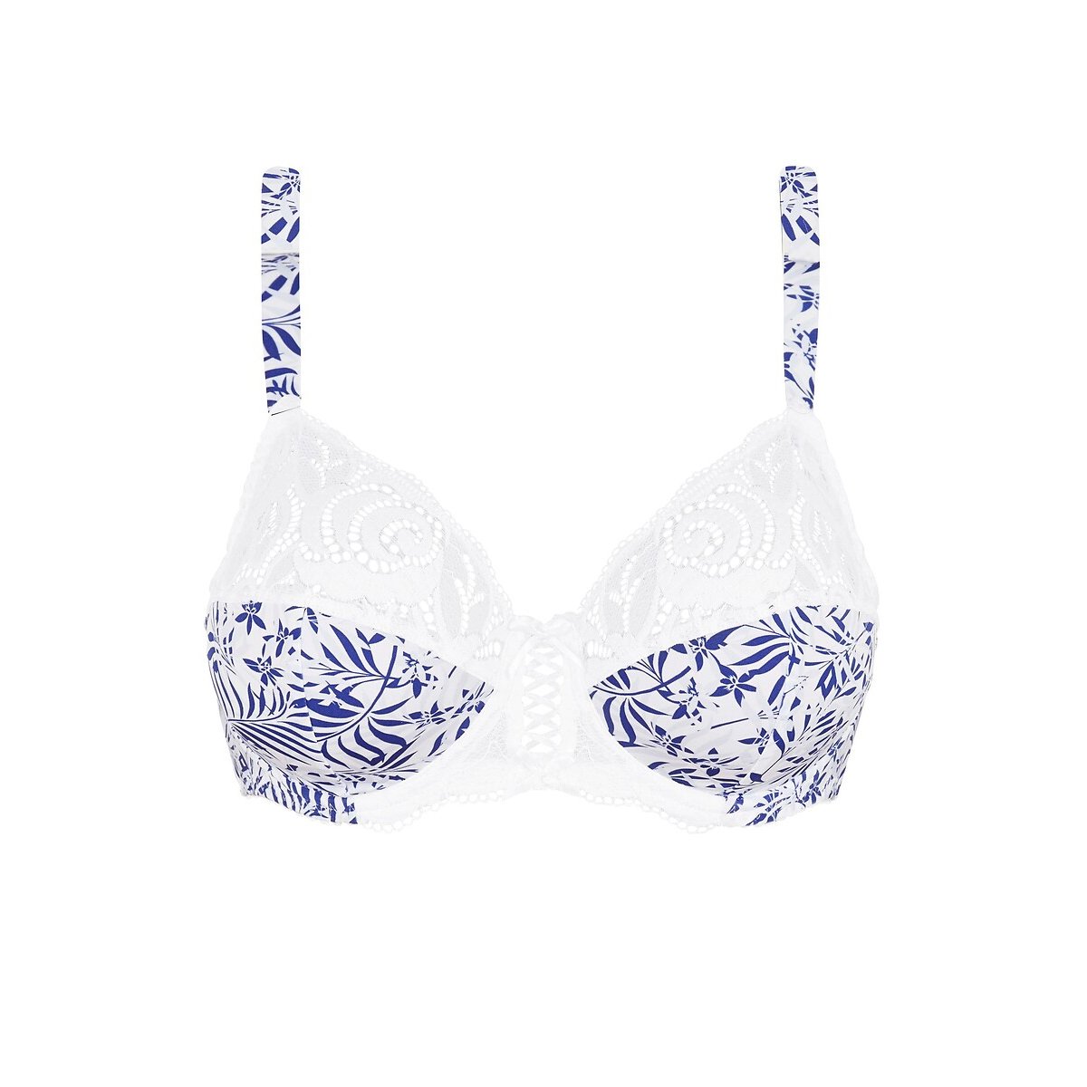 Reggiseno classico con ferretto AMELIE PRINT foliage blu, SANS COMPLEXE