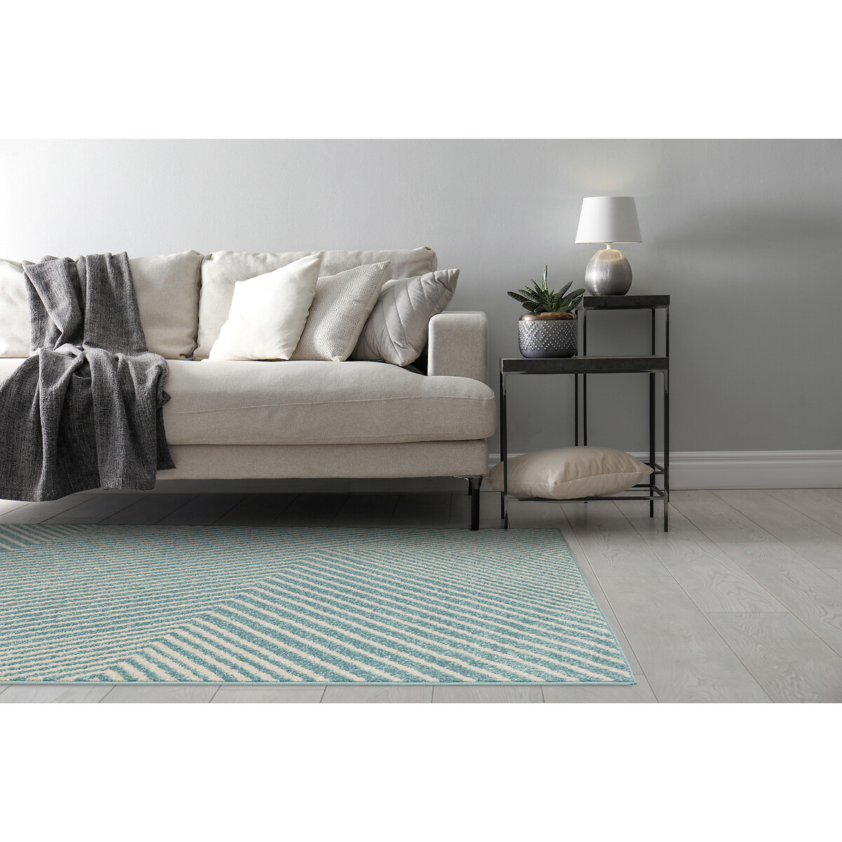 Criss-Cross Patterned Rug blue, SO'HOME