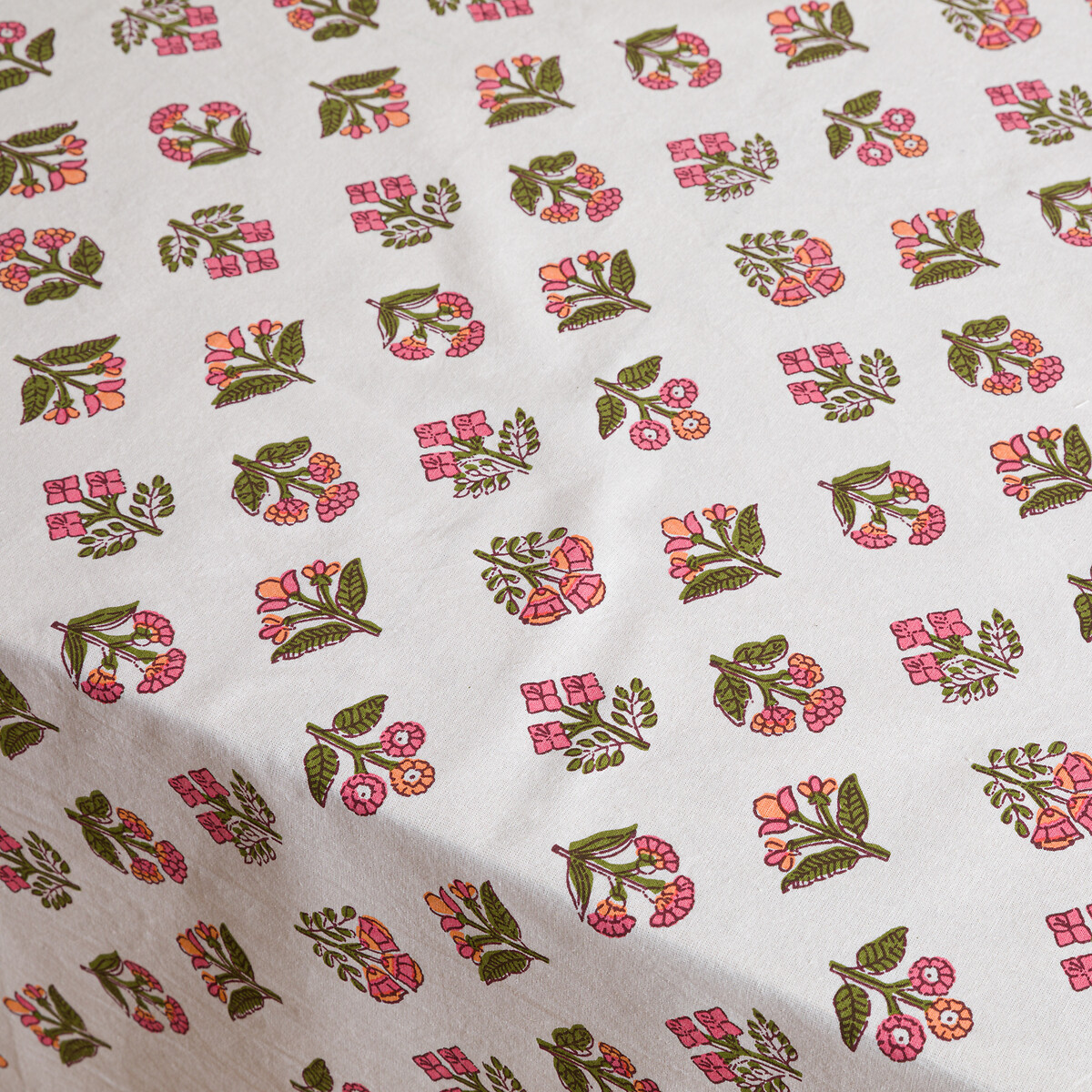 Nappe imprimée, en coton lavé, VANDI imprimé fond écru, LA REDOUTE INTERIEURS