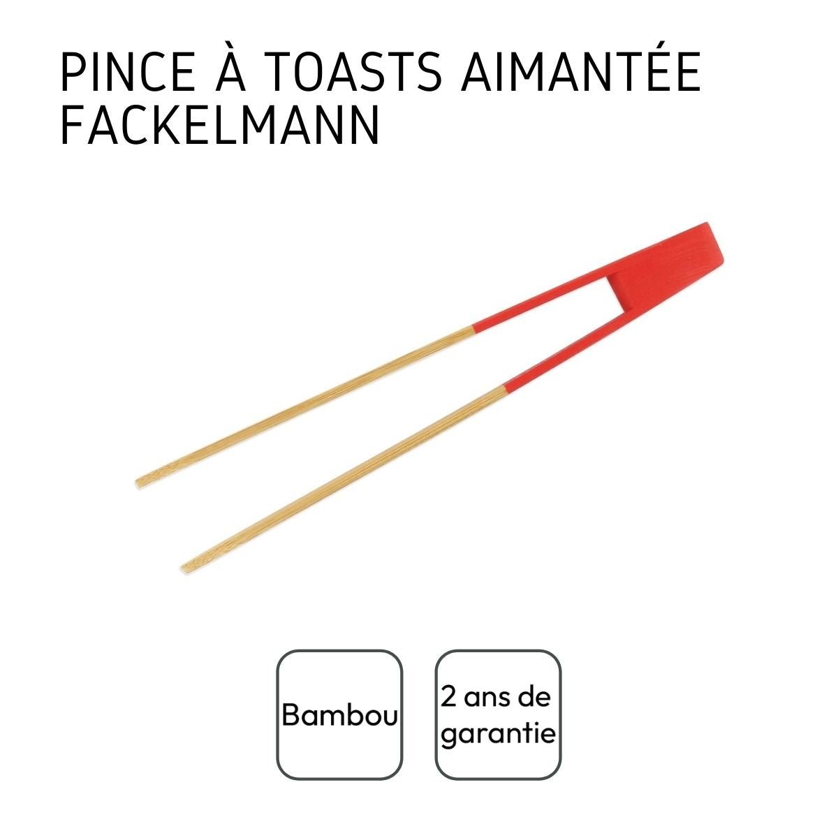Pince de cuisine aimantée WOOD EDITION rouge,bois, FACKELMANN