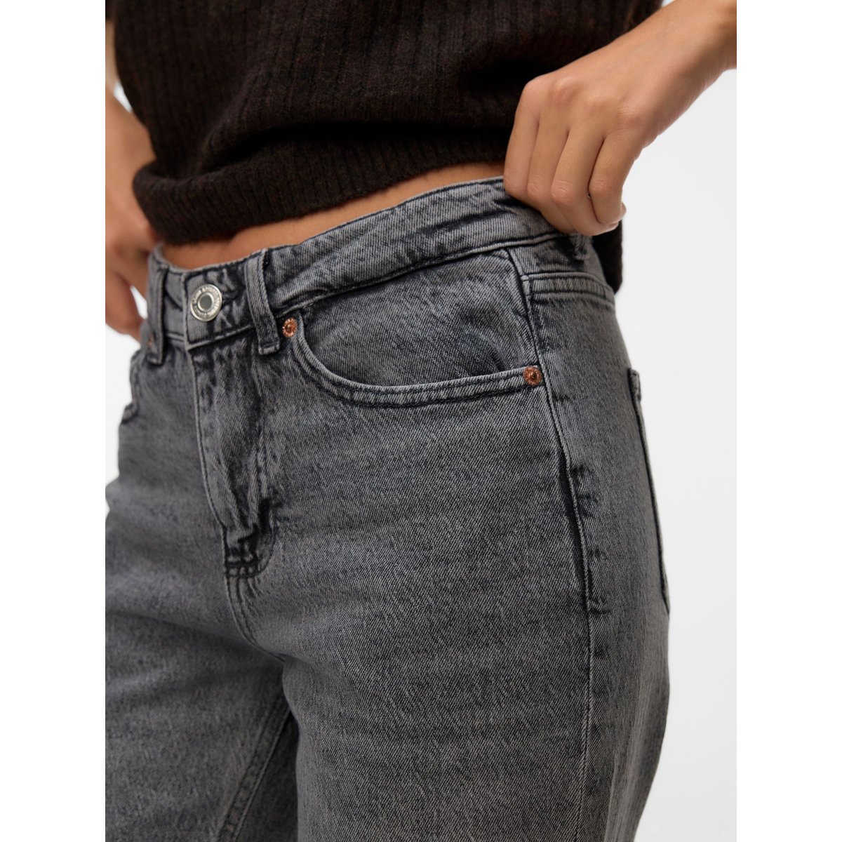 Jean À Coupe Large medium grey denim, VERO MODA