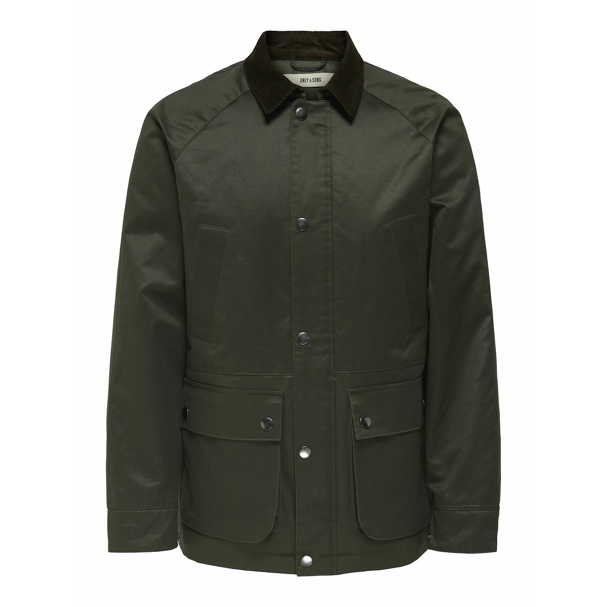 Veste effet huilé avec col velours vert, ONLY & SONS