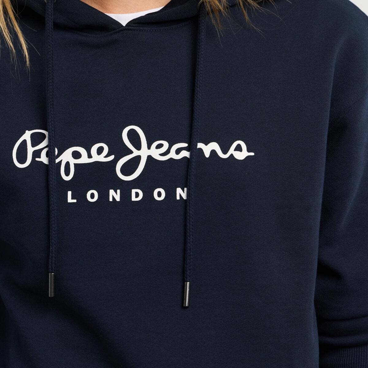 Sweat À Capuche Avec Logo bleu dulwich, PEPE JEANS