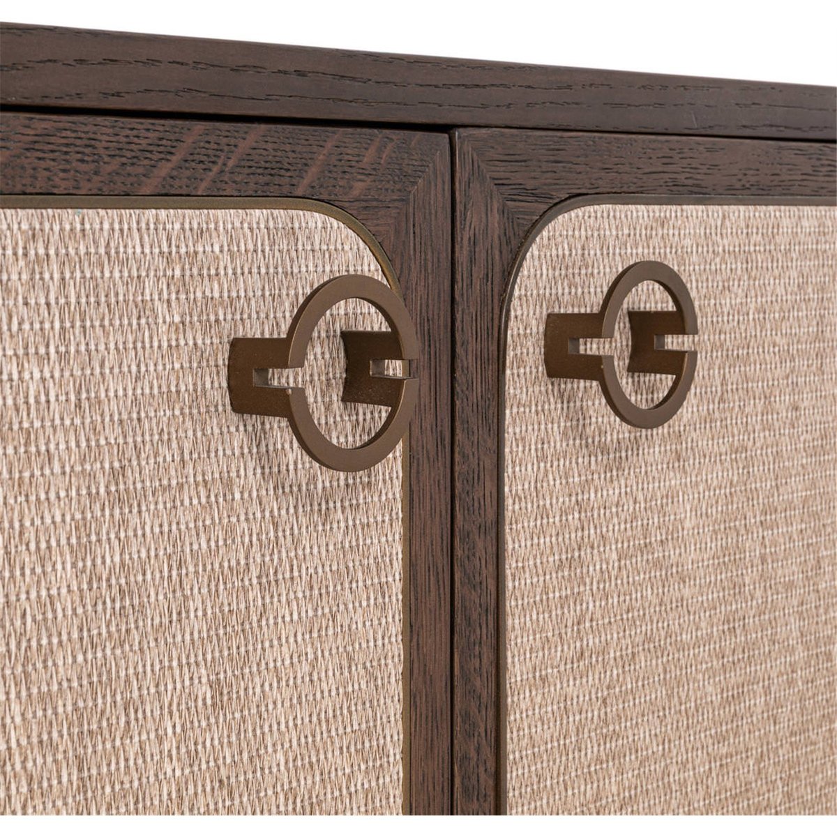 Meuble tv en bois collection WILLOX 4 portes beige et bois foncé, RECOLLECTION