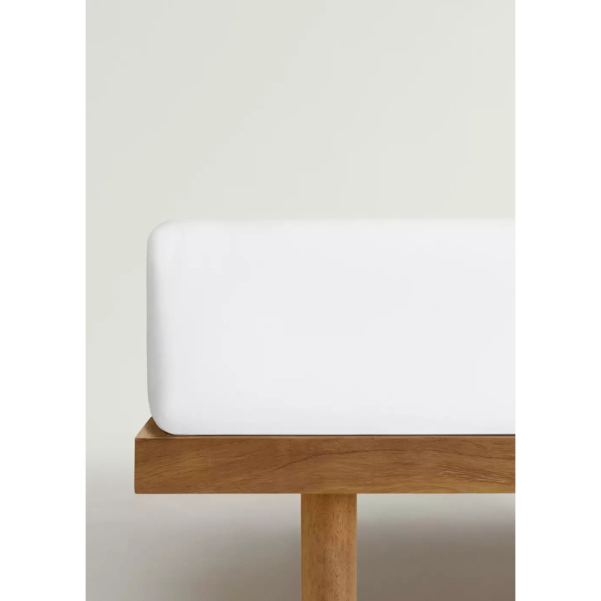 Drap-housse lin lavé lit 150 cm blanc, MANGO HOME