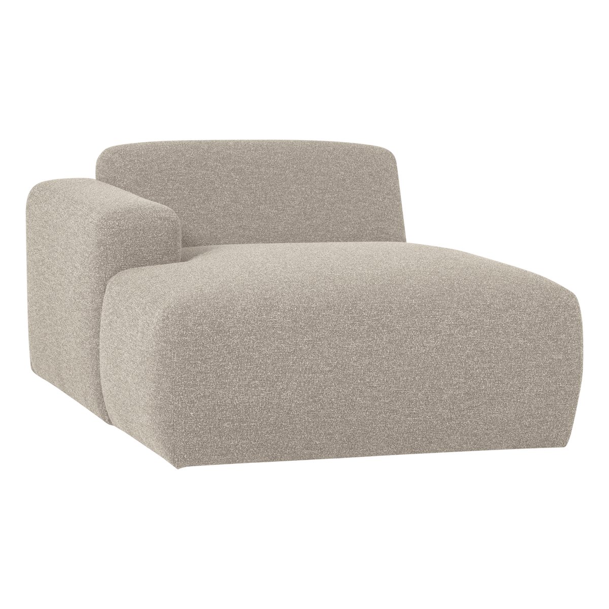 Élément chaise longue gauche en bouclé MOJO BASE beige, WOOOD