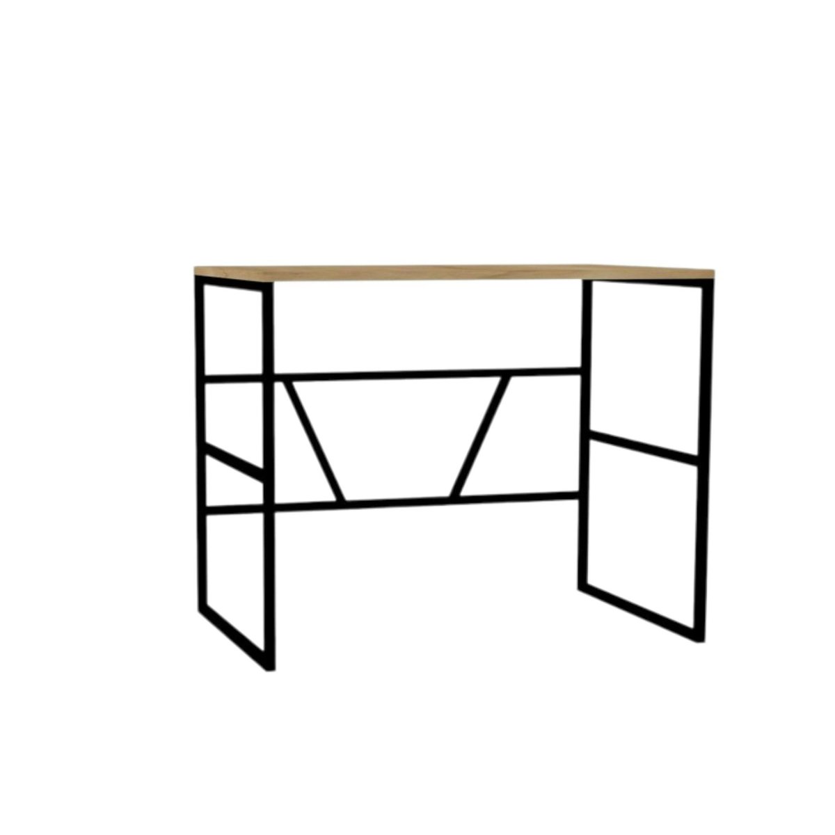 Bureau minimaliste bois/métal JENA chêne, PIER IMPORT