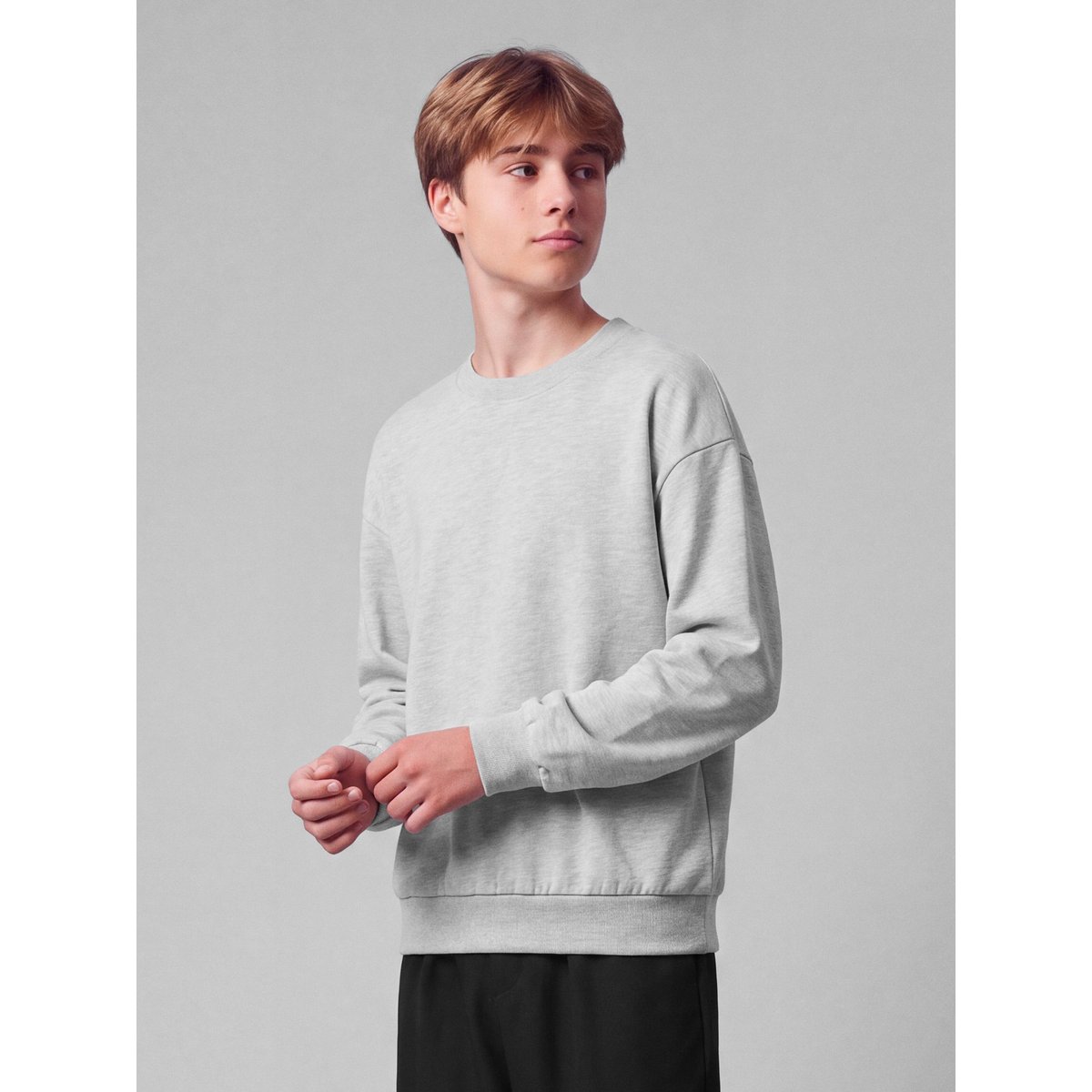 Sweat-Shirt gris - light grey melange1, NAME IT