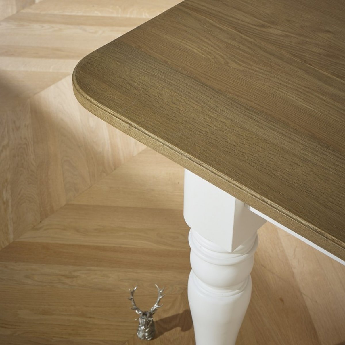 Table blanche rectangulaire en chêne 8 couverts ALEXIS blanche, ROBIN DES BOIS