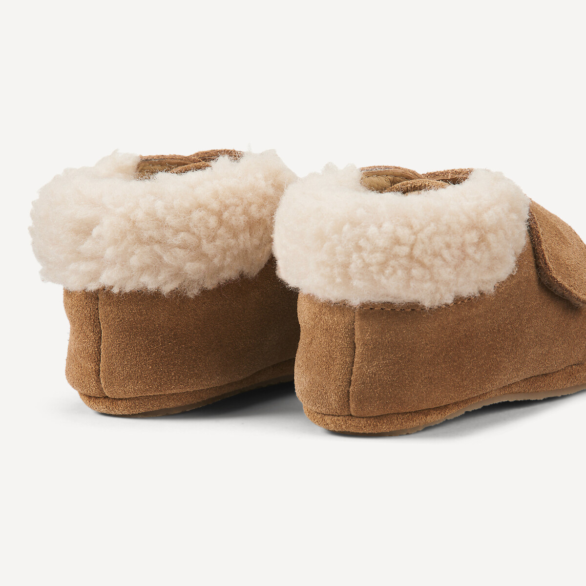 Kids Suede Slippers with Sherpa brown, LA REDOUTE COLLECTIONS