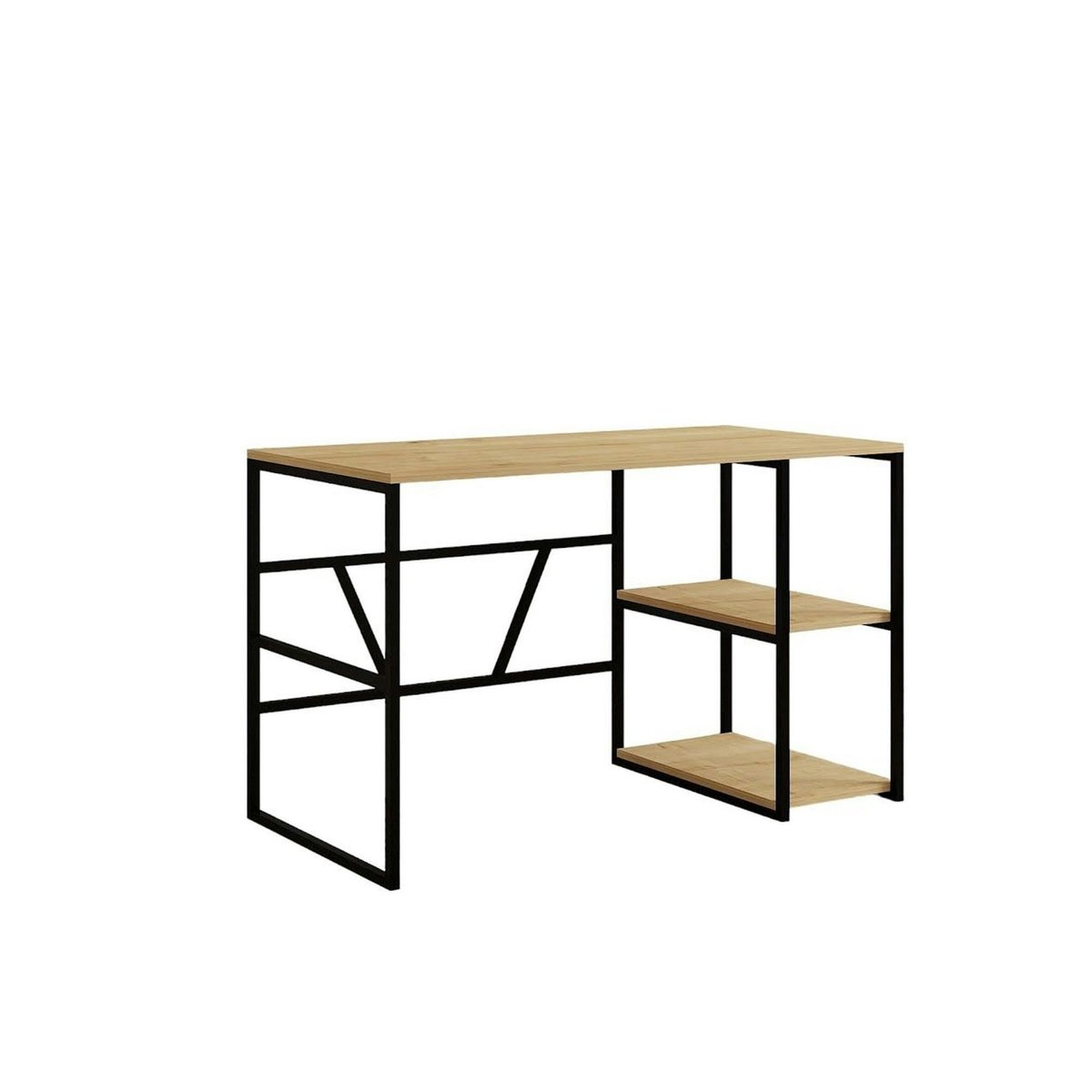 Bureau 120 cm 2 niches JENA chêne, PIER IMPORT