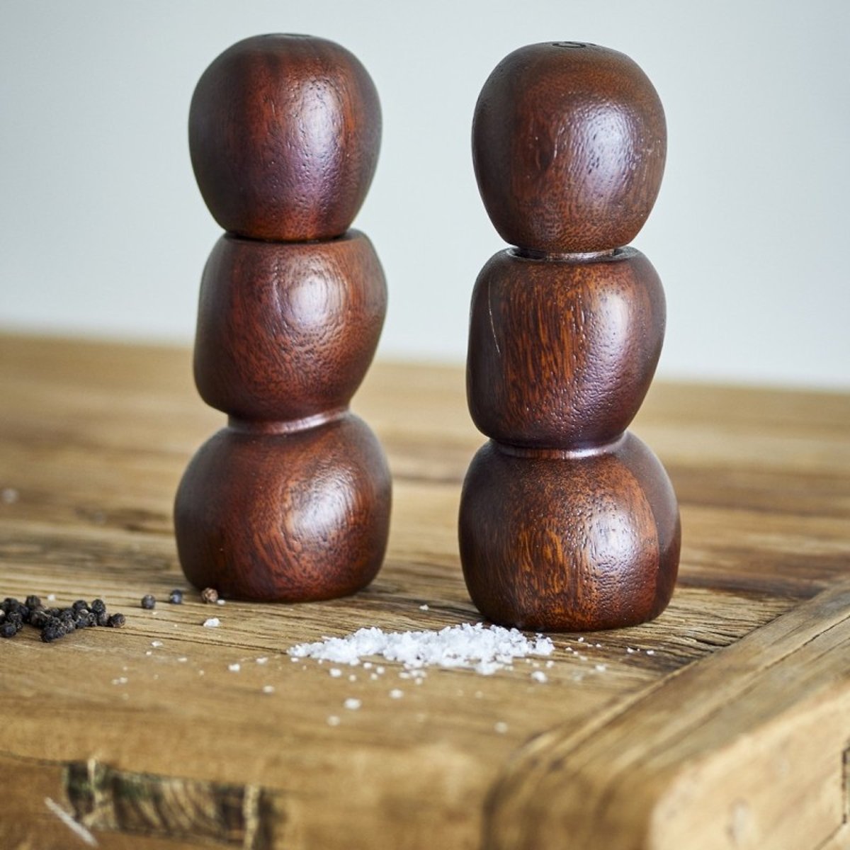 Moulin sel et poivre design bois SALVI set de 2 bois foncé, BLOOMINGVILLE