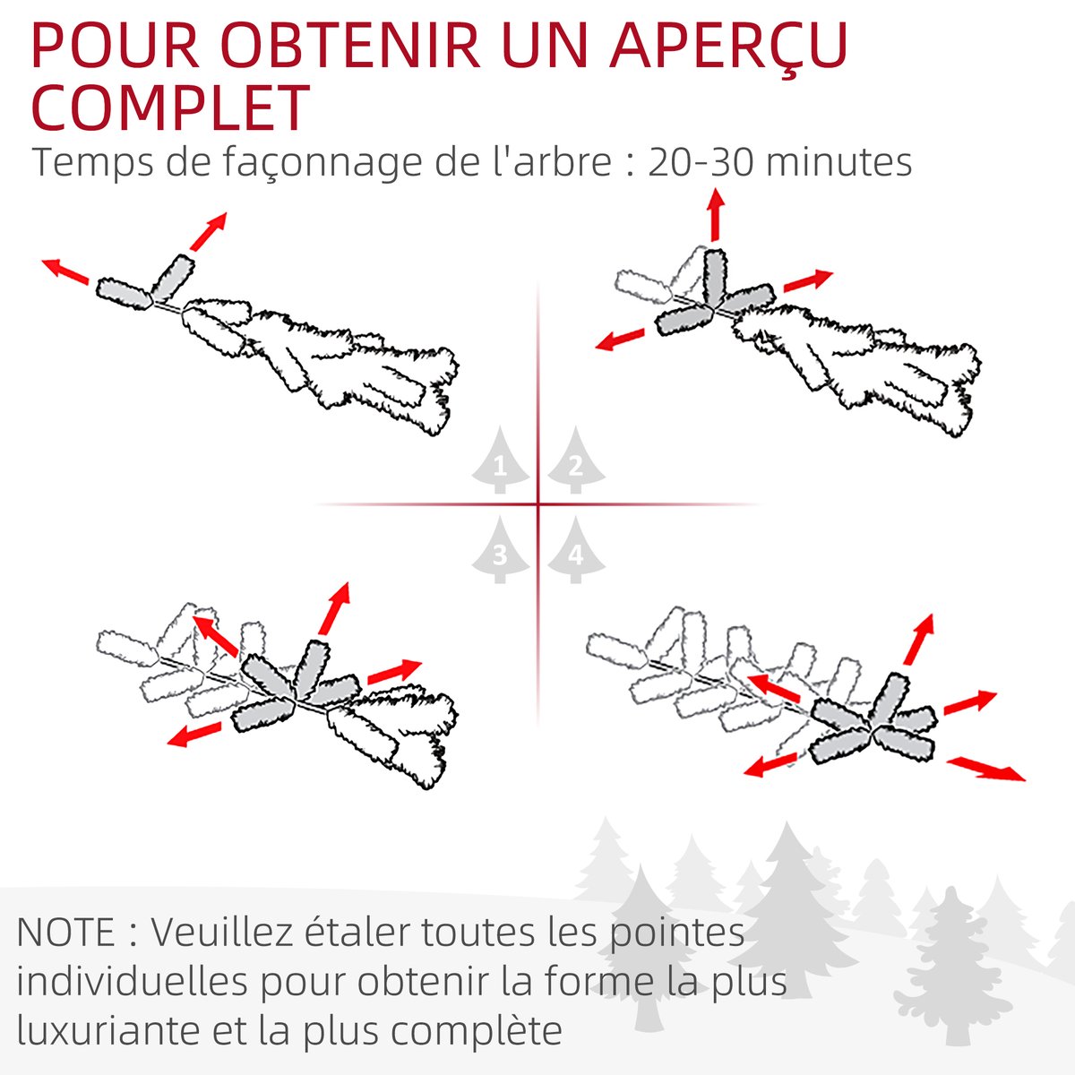 Sapin de Noël Plastique vert, HOMCOM