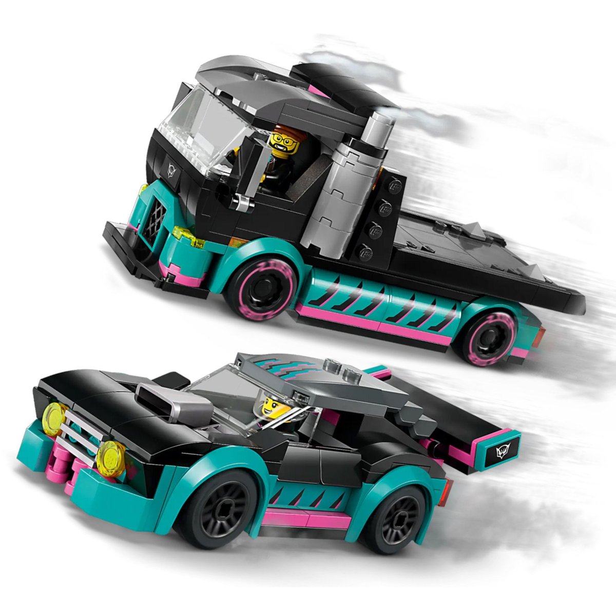 LEGO City - Voiture de course et camion de transport - Set 60406 pour enfants multicolore, LEGO