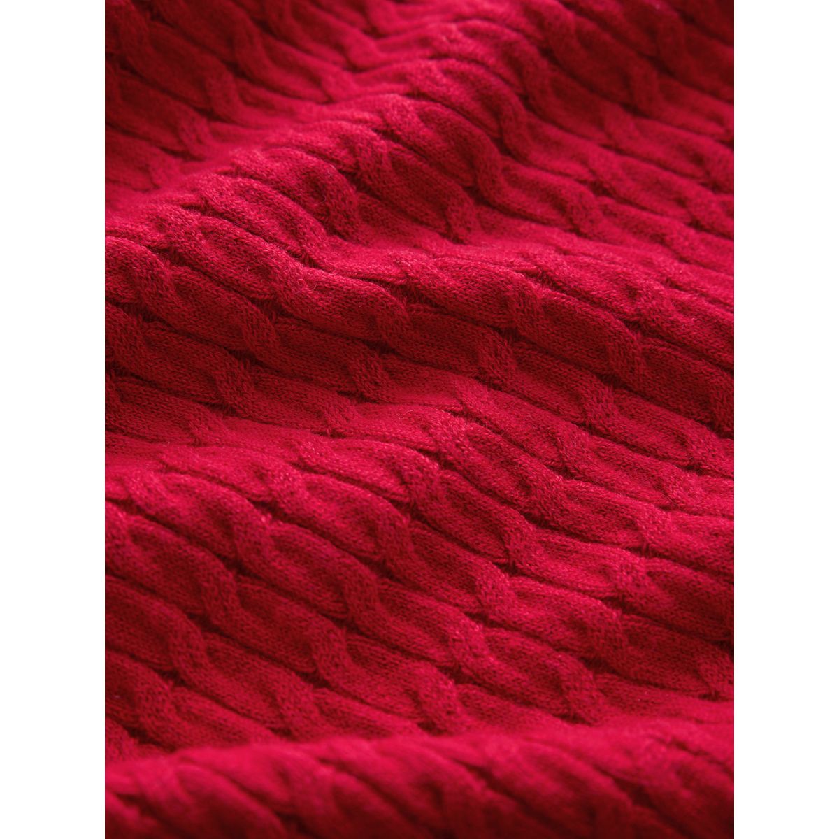 Pull en maille torsadée à manches courtes rouge, NEXT