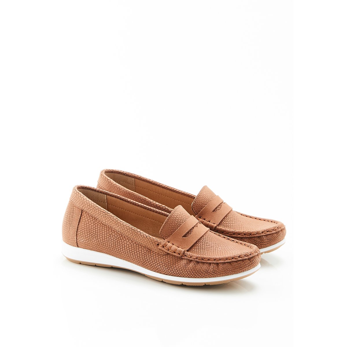 Mocassins aspect python Climatyl marron camel, DAMART