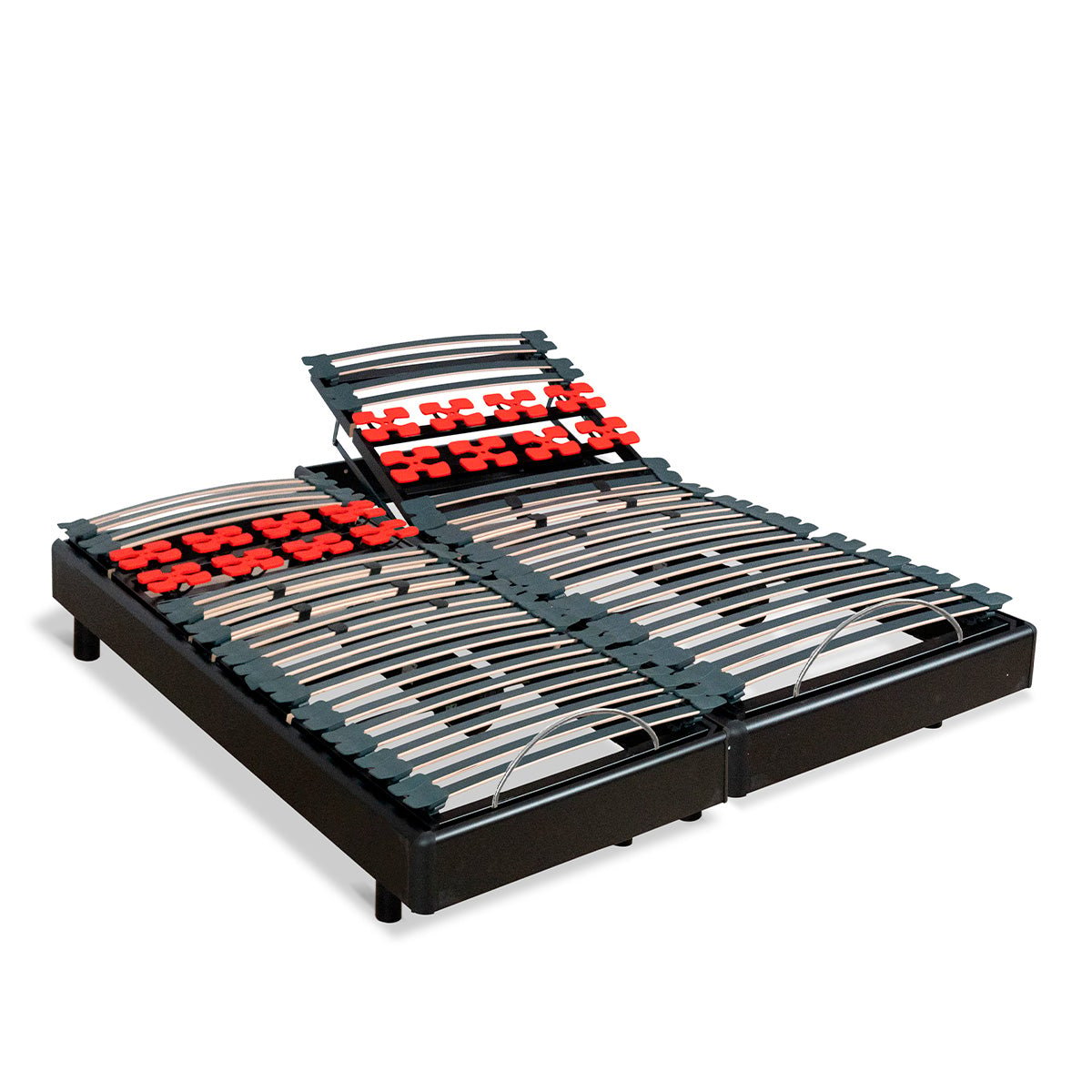 Ensemble Matelas Mousse Accueil Mémoire de forme + Sommier électrique Bodysoft 80x190 cm noir, BELLECOUR