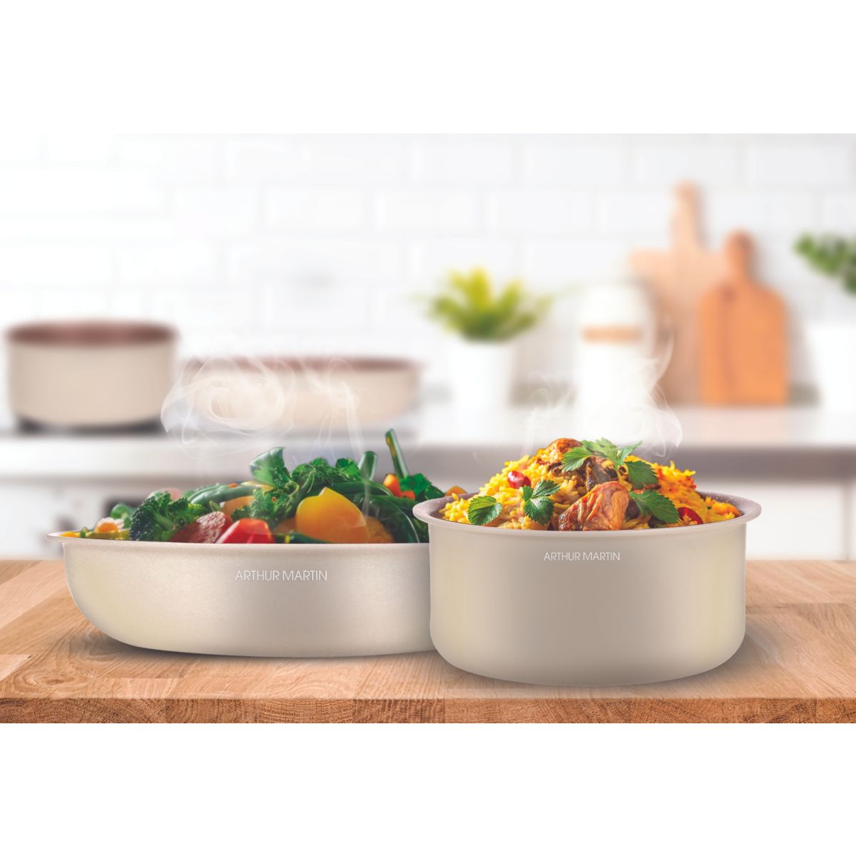 Batterie de cuisine 10 pcs couleur unique, ARTHUR MARTIN