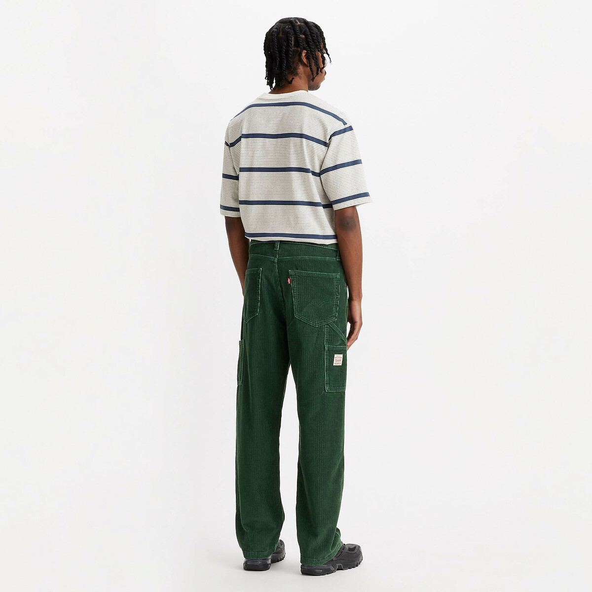 Calças Loose estilo carpinteiro, em veludo python green corduroy, LEVI'S