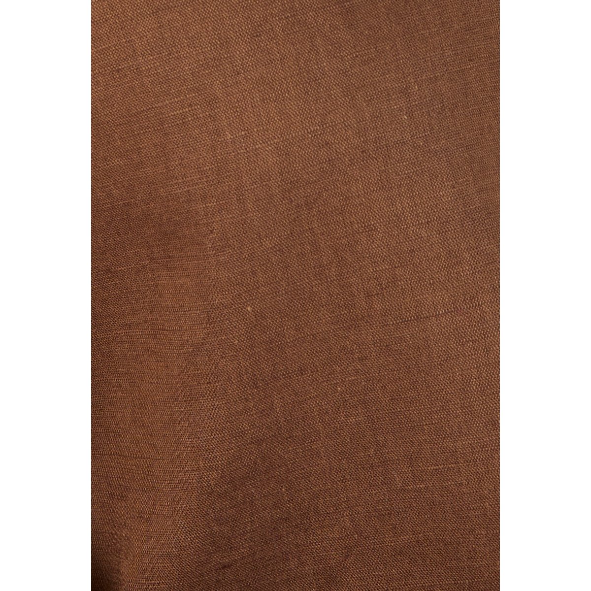 Chemise mélange lin et coton marron foncé, DAMART