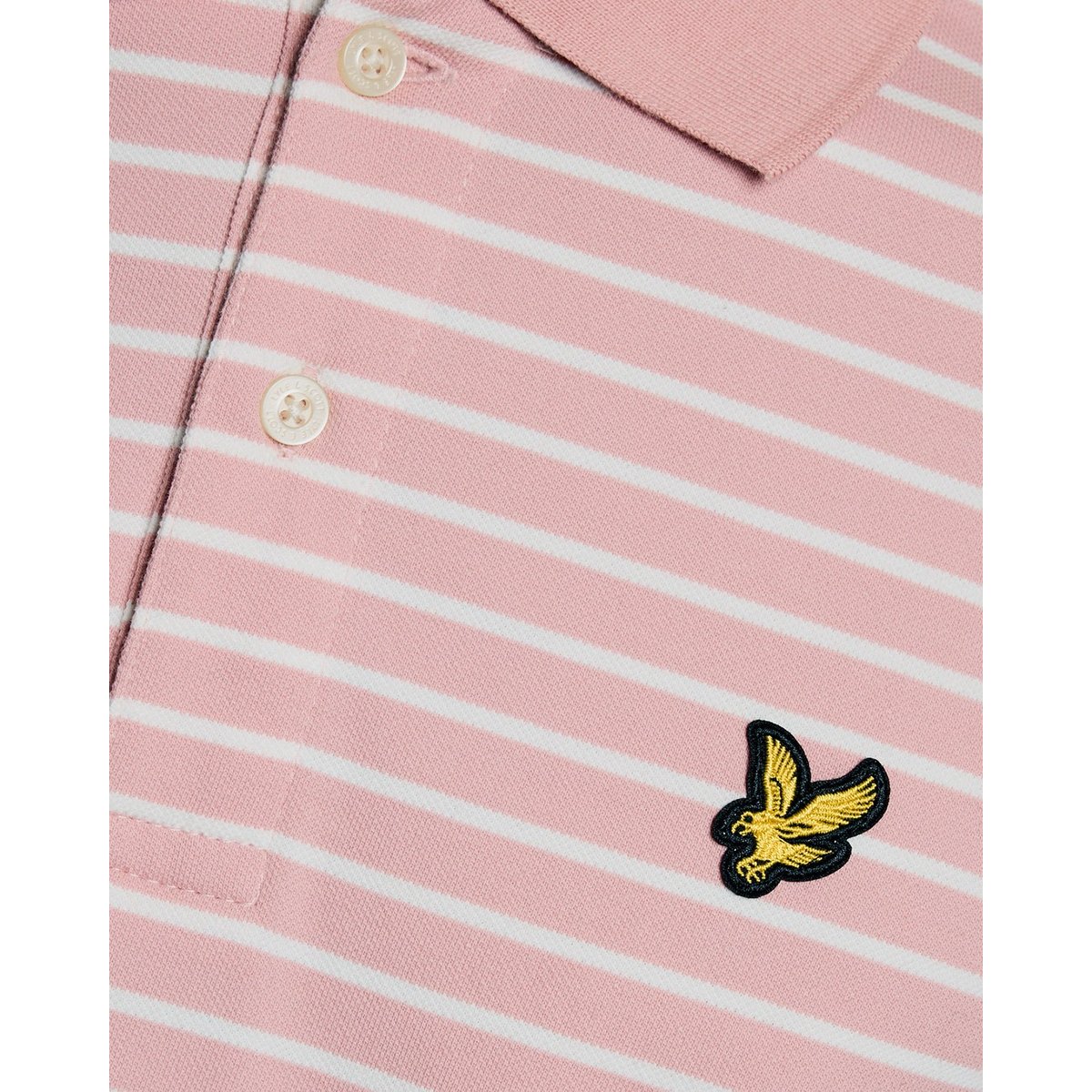 Polo en piqué Breton rose pamplemousse/ blanc, LYLE & SCOTT