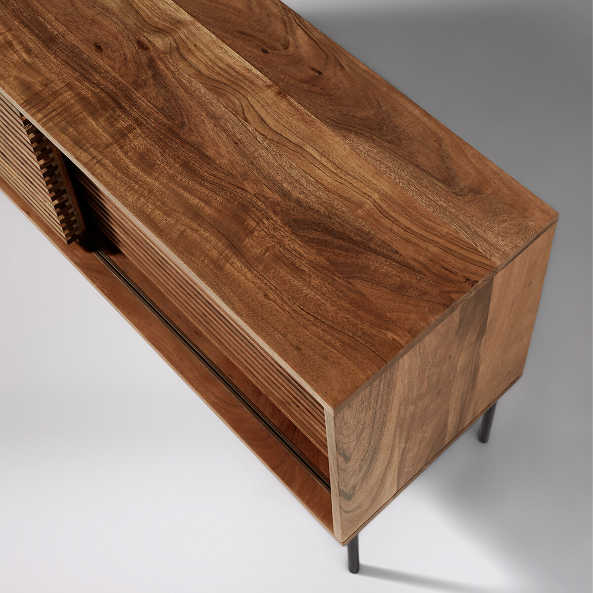 Weaving Acacia Wood 2 Door Media Unit dark acacia wood, SWOON