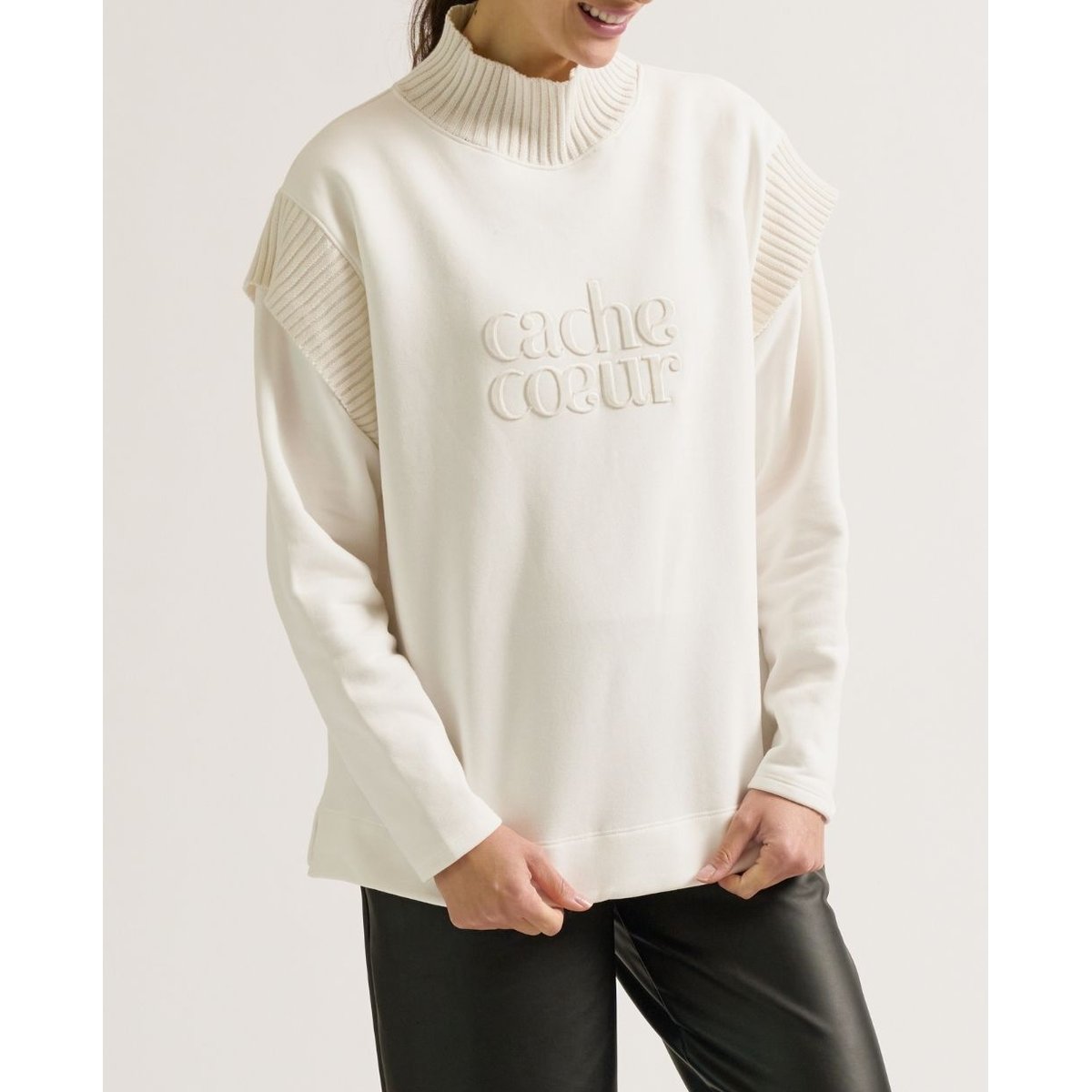 Sweat de grossesse et allaitement Harper ivoire, CACHE COEUR