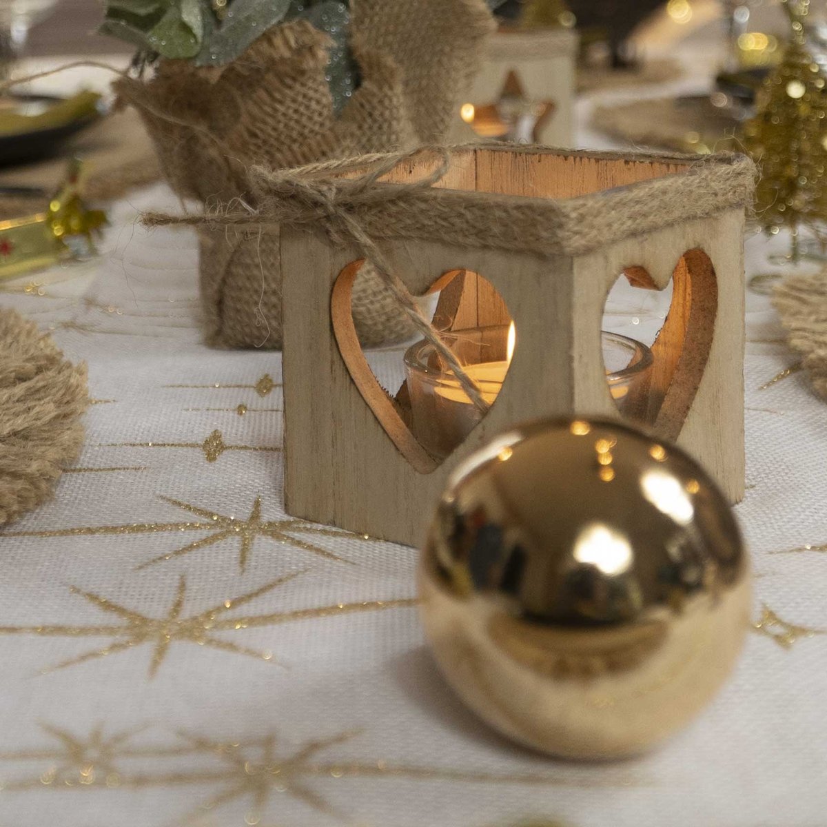 Lot de 5 boules de Noël D.5 cm champagne, FEERIC LIGHTS & CHRISTMAS