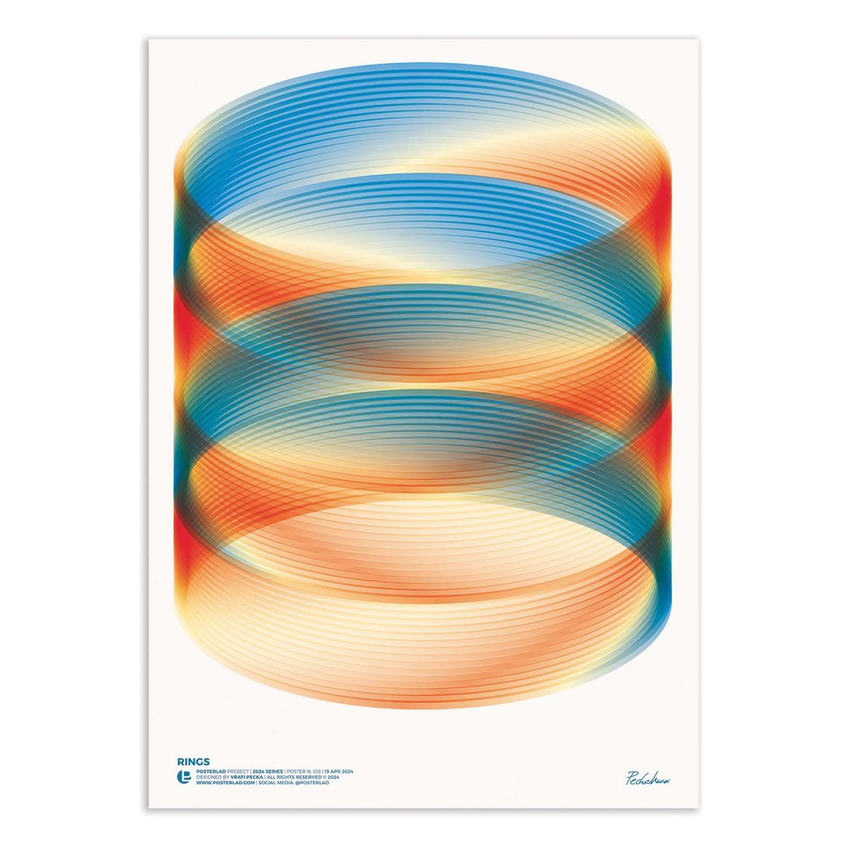 Affiche d'art - Rings - Posterlad couleur unique, WALL EDITIONS