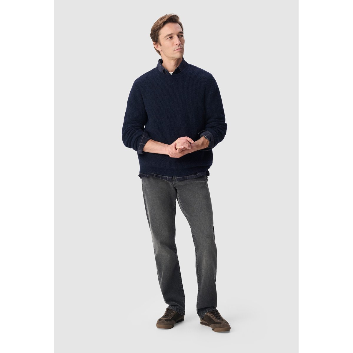 Pull col bateau tricot mousseux bleu nuit, IKKS