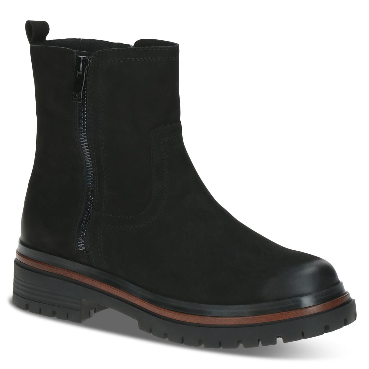 Bottine en cuir noir nubuck, CAPRICE
