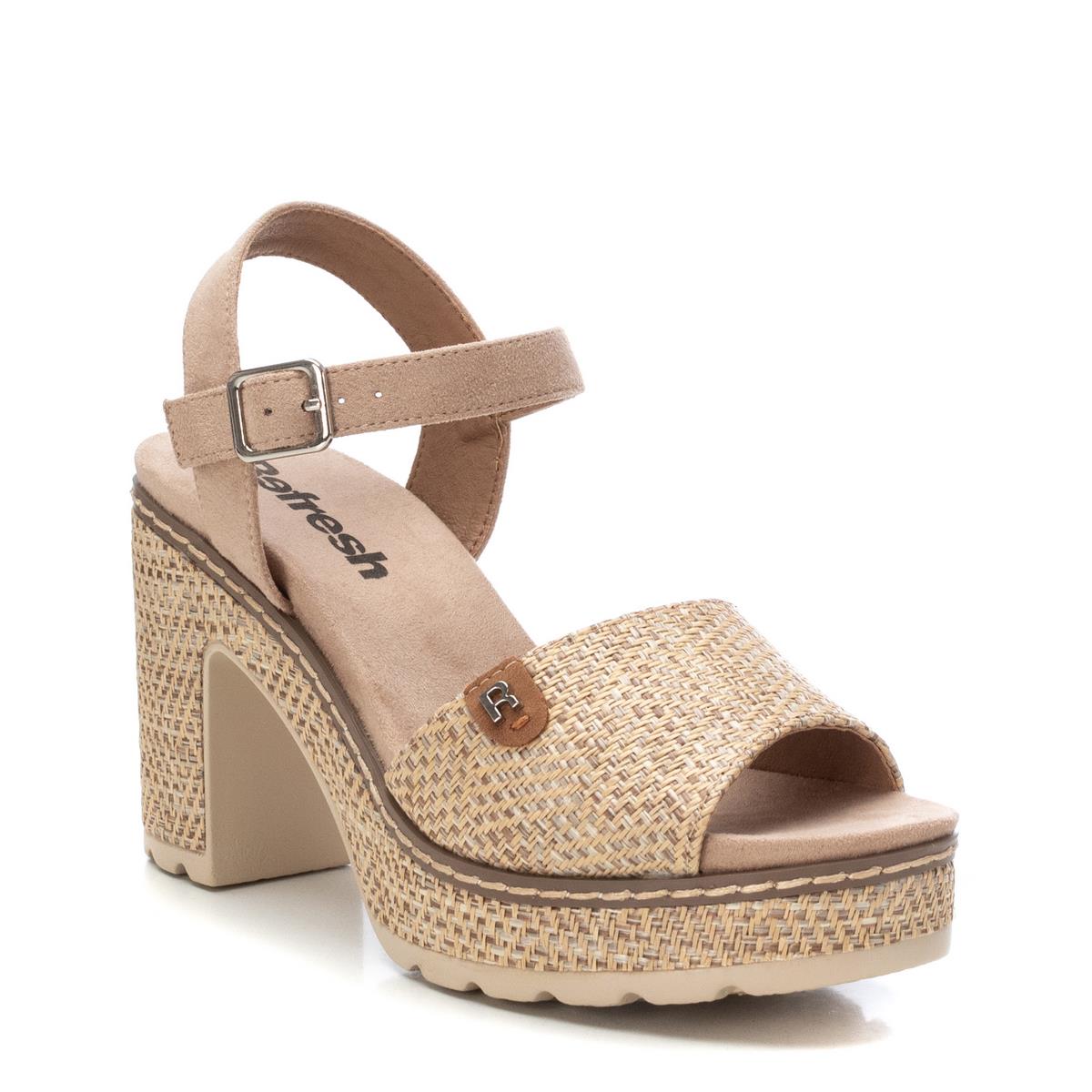 Sandale Talon Décontractée Boucle taupe, REFRESH