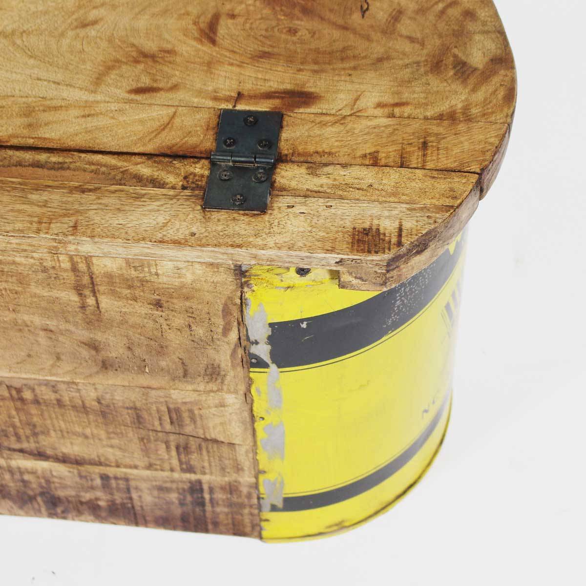 Banc en métal et bois massif VICTORINE multicolore, MADE IN MEUBLES