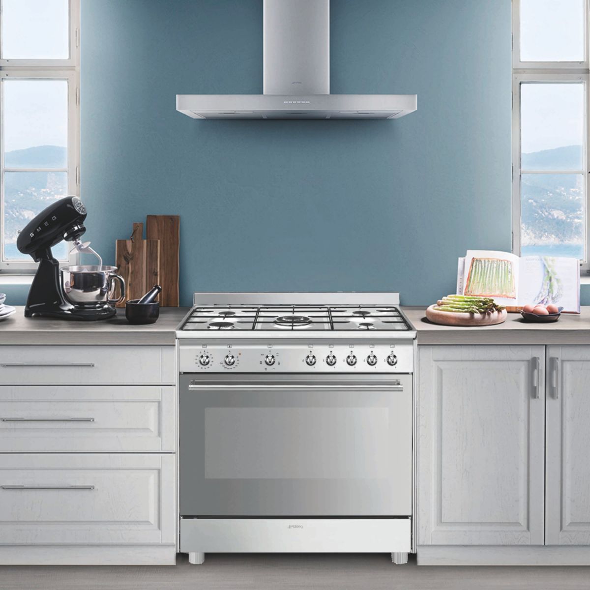 Piano de cuisson gaz SX91GM inox, SMEG