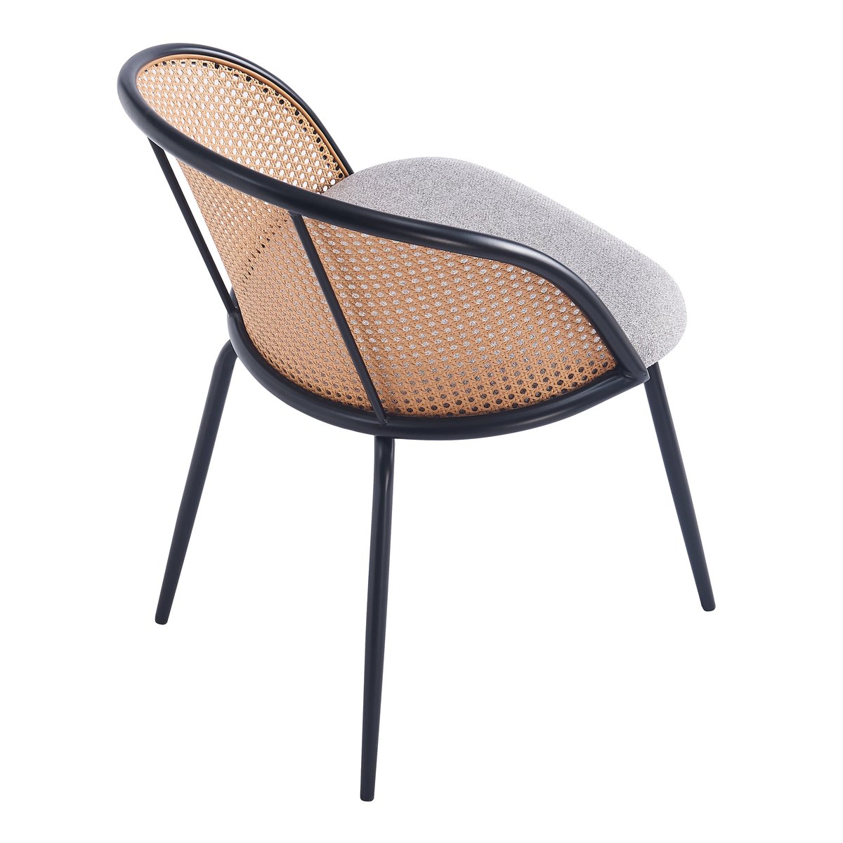 Lot de 2 chaises métal et cannage, KOBE gris, NORDLYS