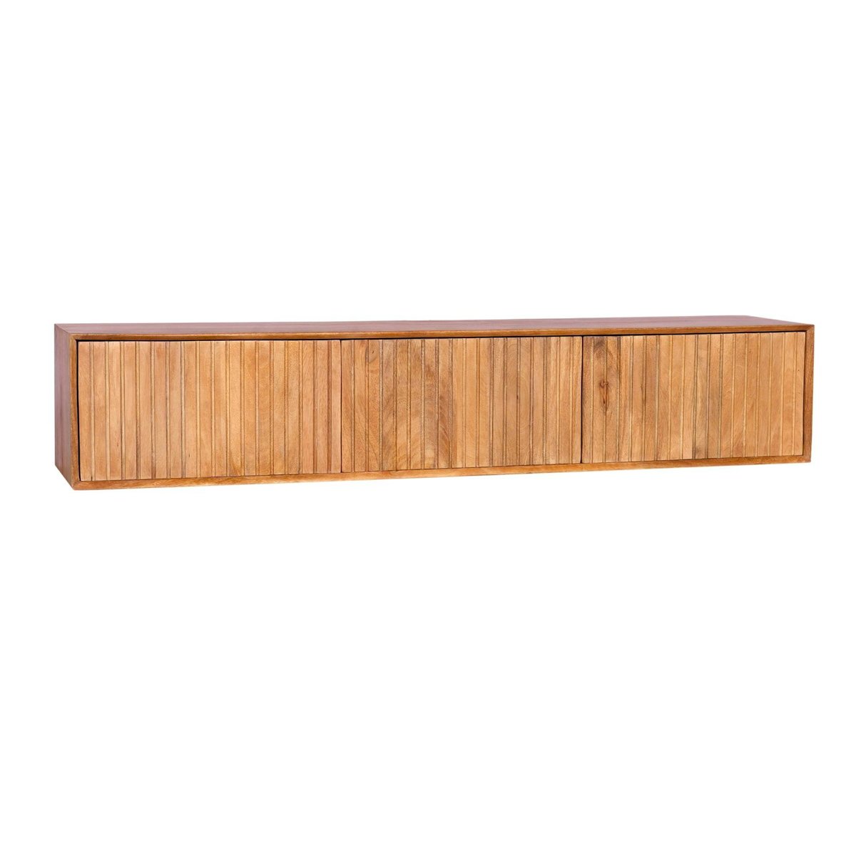 Meuble TV suspendu 3 portes CORTINA bois, PIER IMPORT
