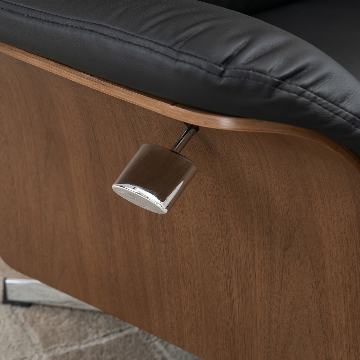 Fauteuil inclinable avec repose-pieds noir, HOMCOM