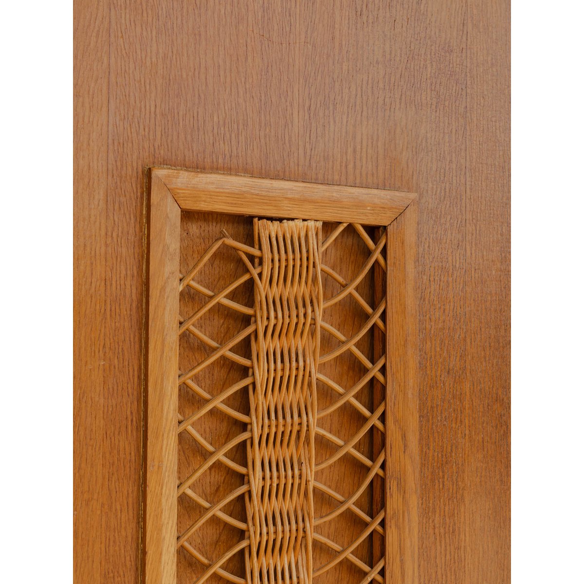 Armoire en bois et rotin Magda N°716 - Bon état bois clair, DEBONGOUT