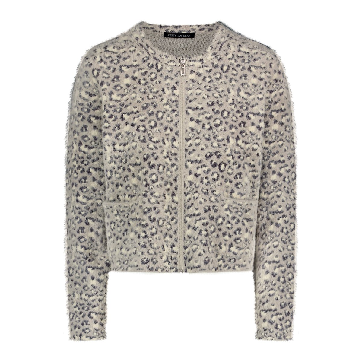 Cardigan en maille casual à poches plaquées patch grey/beige, BETTY BARCLAY