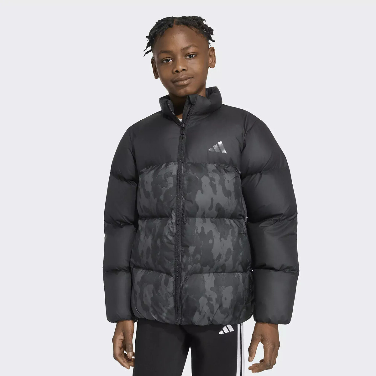 Camo print padded jacket without hood black, ADIDAS SPORTSWEAR