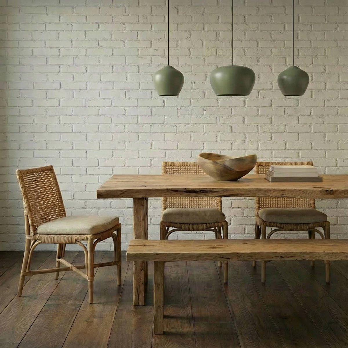 Suspension en métal scandinave, Malisa vert clair, blanc, LUCANDE