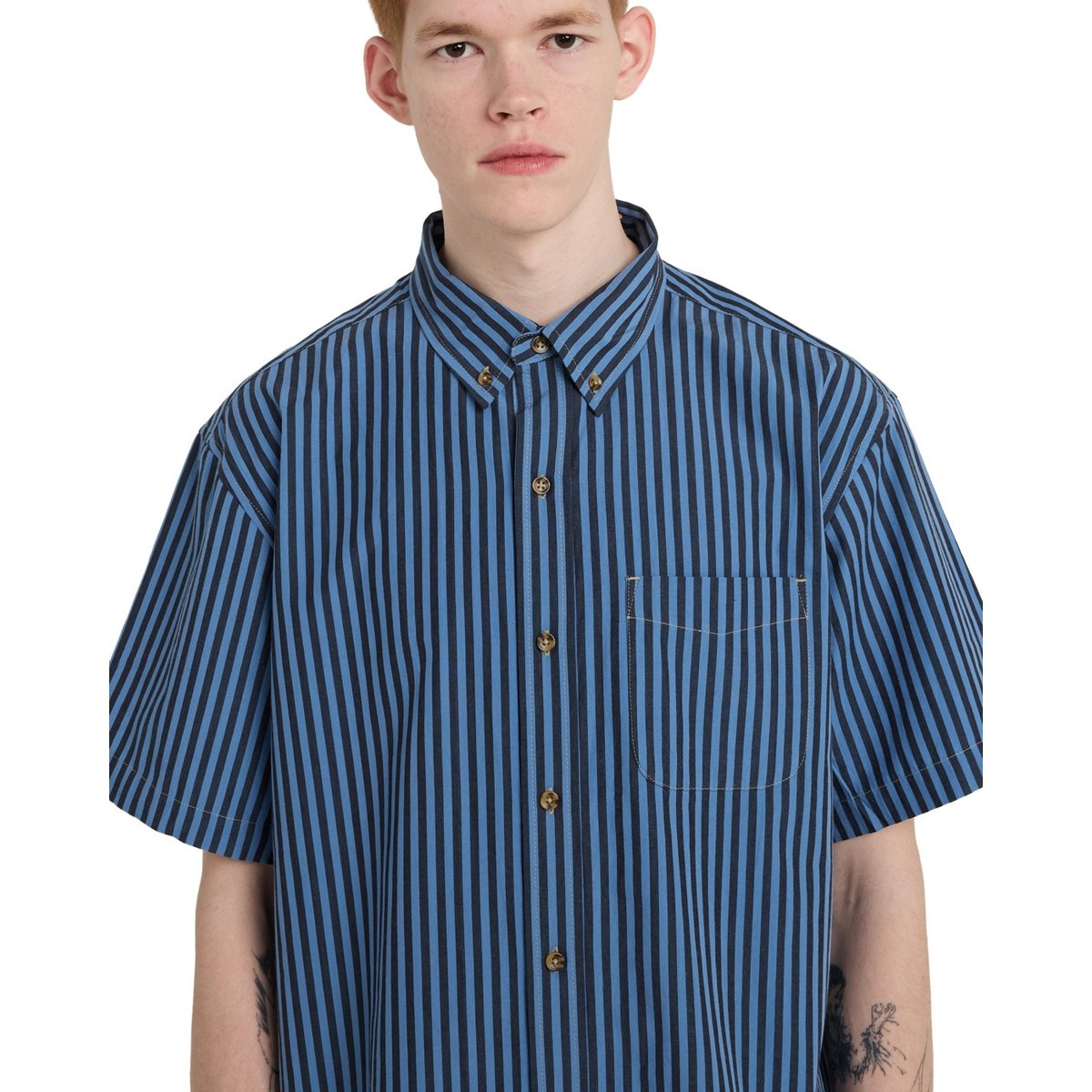 Chemise manches courtes REGULAR BUTTON DOWN bleu riviera/offblack, ELEMENT
