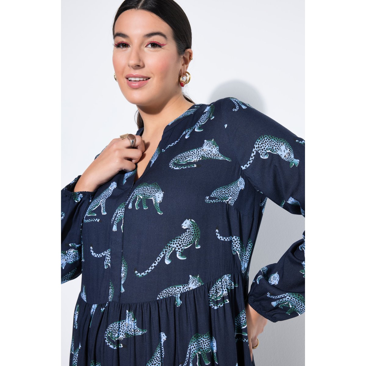 Robe maxi avec volants marine, STUDIO UNTOLD