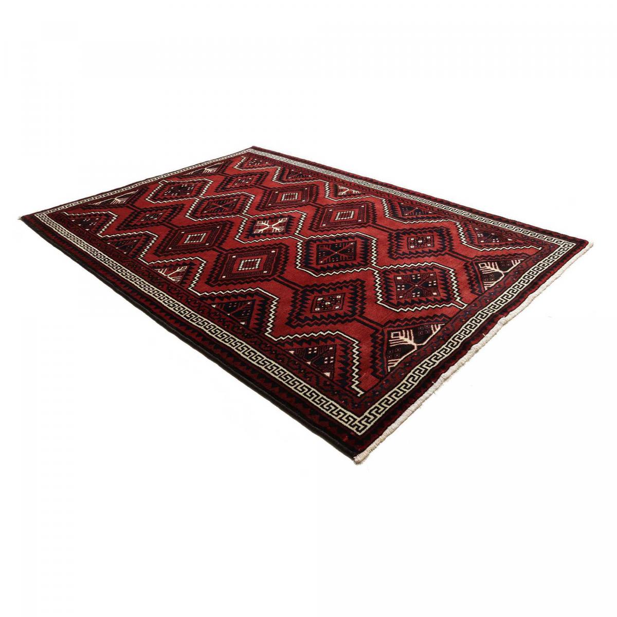 Tapis d'orient, authentique motif oriental noué main, LORI 3 rouge, crème, noir, UN AMOUR DE TAPIS