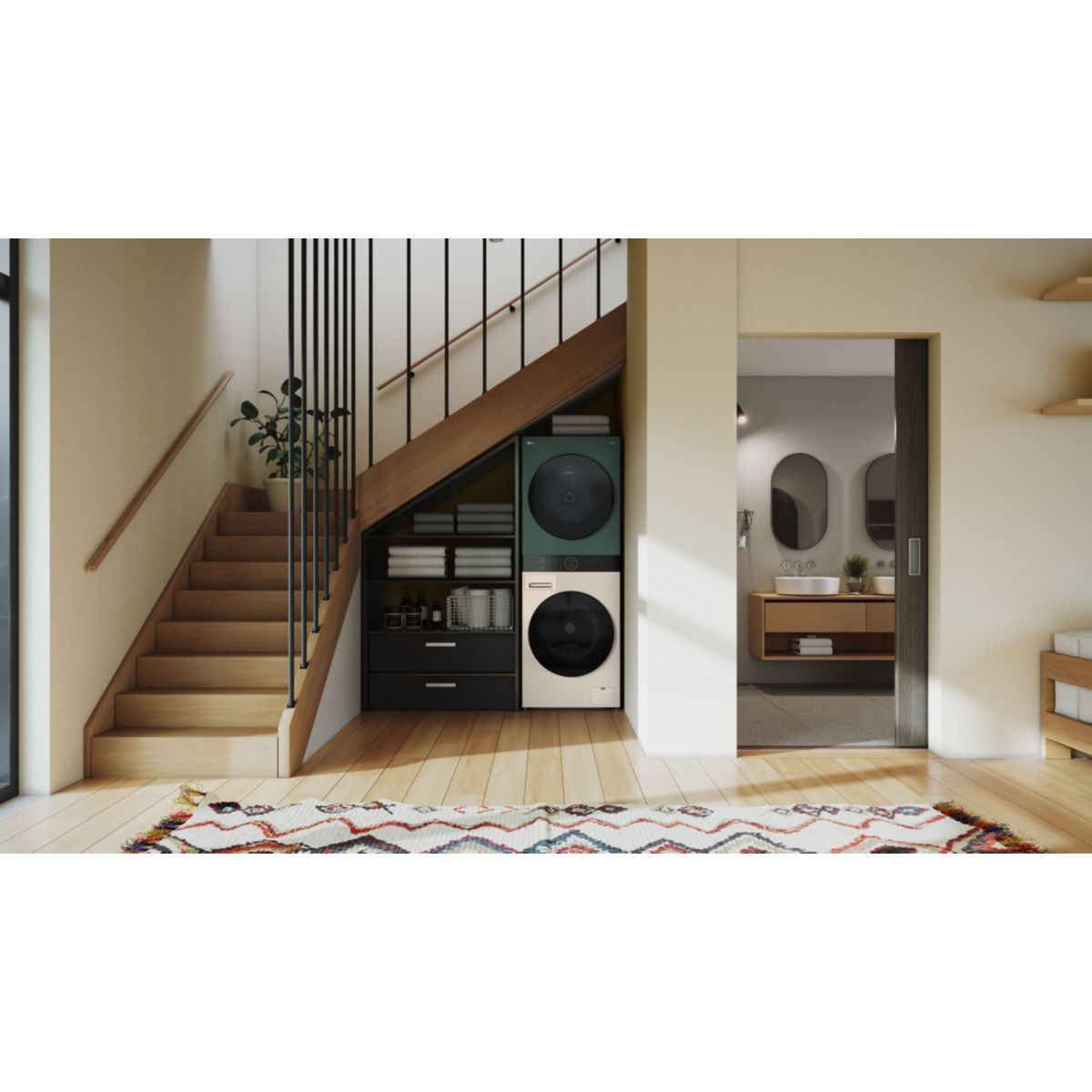 Lave linge séchant hublot F214WT8GRBE Washtower couleur unique, LG