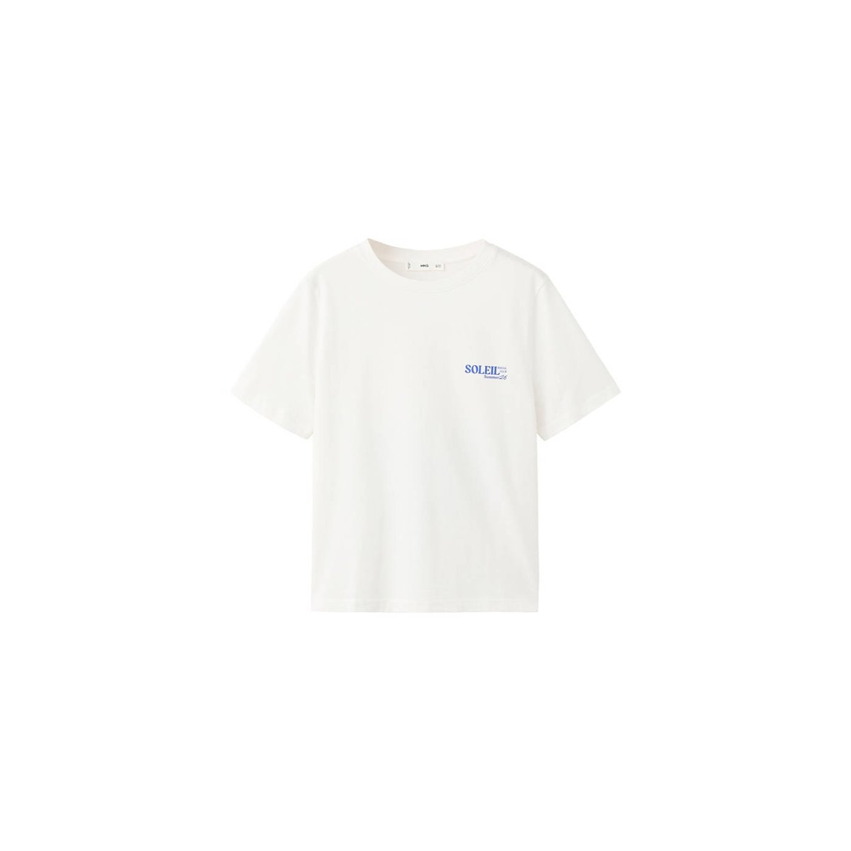 T-shirt en coton imprimé bleu, MANGO