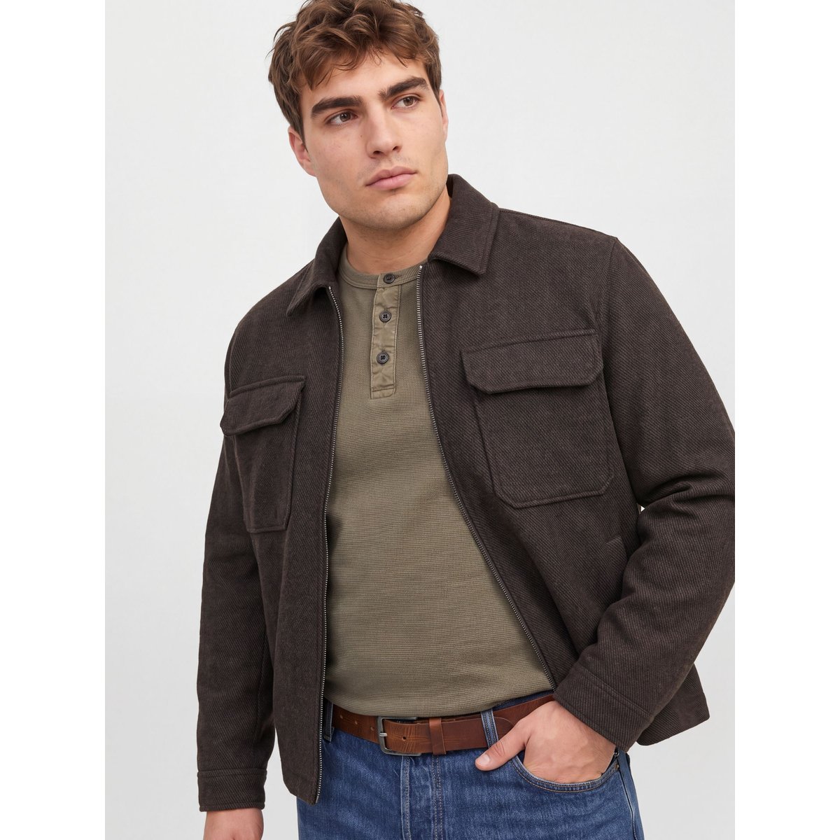 Manteau En Laine chocolate brown, JACK & JONES