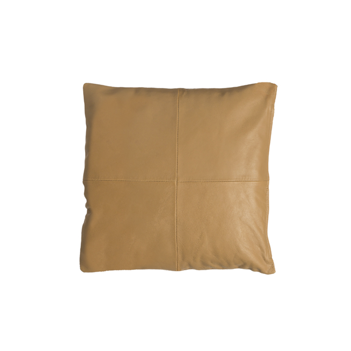 Housse de coussin en coton et cuir 40x40 GEORGE marron, SIA DECO